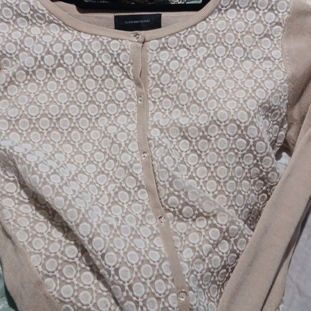 Cream Lace Cardigan Sweater